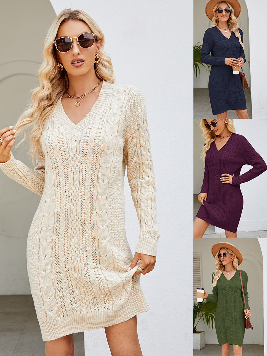 🔥Women’s Cable Knitted Cardigan Ladies Jumper Dress - Long Midi Winter Top Xmas - Long sleeves Twisted Knitted knee length midi Dress - best Christmas gift for her - Christmas special