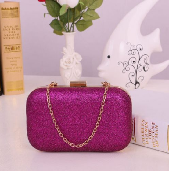 Women Evening bag - party Handbag Evening Clutch Bags - bags For Party New Women Chain Shoulder Bag Ladies Fashion Gold Clutch Box Bag Women Messenger bag - Christmas party bag - shiny silk clutch- Sale - Christmas gift