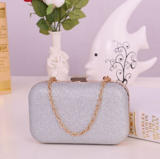 Women Evening bag - party Handbag Evening Clutch Bags - bags For Party New Women Chain Shoulder Bag Ladies Fashion Gold Clutch Box Bag Women Messenger bag - Christmas party bag - shiny silk clutch- Sale - Christmas gift