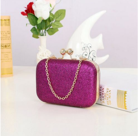 Women Evening bag - party Handbag Evening Clutch Bags - bags For Party New Women Chain Shoulder Bag Ladies Fashion Gold Clutch Box Bag Women Messenger bag - Christmas party bag - shiny silk clutch- Sale - Christmas gift