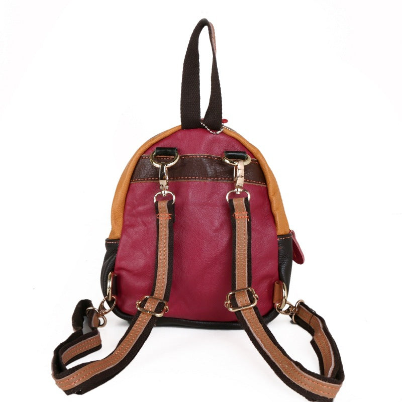 Leather Woman's Bag With Small Cross-Slung Sheepskin Backpack