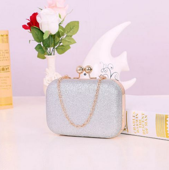 Women Evening bag - party Handbag Evening Clutch Bags - bags For Party New Women Chain Shoulder Bag Ladies Fashion Gold Clutch Box Bag Women Messenger bag - Christmas party bag - shiny silk clutch- Sale - Christmas gift