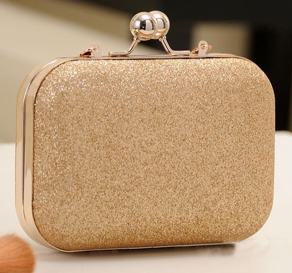 Women Evening bag - party Handbag Evening Clutch Bags - bags For Party New Women Chain Shoulder Bag Ladies Fashion Gold Clutch Box Bag Women Messenger bag - Christmas party bag - shiny silk clutch- Sale - Christmas gift