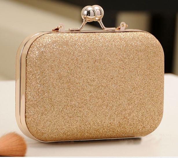 Women Evening bag - party Handbag Evening Clutch Bags - bags For Party New Women Chain Shoulder Bag Ladies Fashion Gold Clutch Box Bag Women Messenger bag - Christmas party bag - shiny silk clutch- Sale - Christmas gift