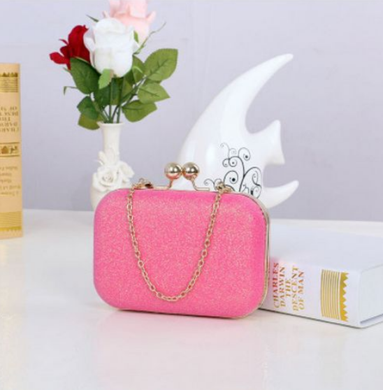 Women Evening bag - party Handbag Evening Clutch Bags - bags For Party New Women Chain Shoulder Bag Ladies Fashion Gold Clutch Box Bag Women Messenger bag - Christmas party bag - shiny silk clutch- Sale - Christmas gift