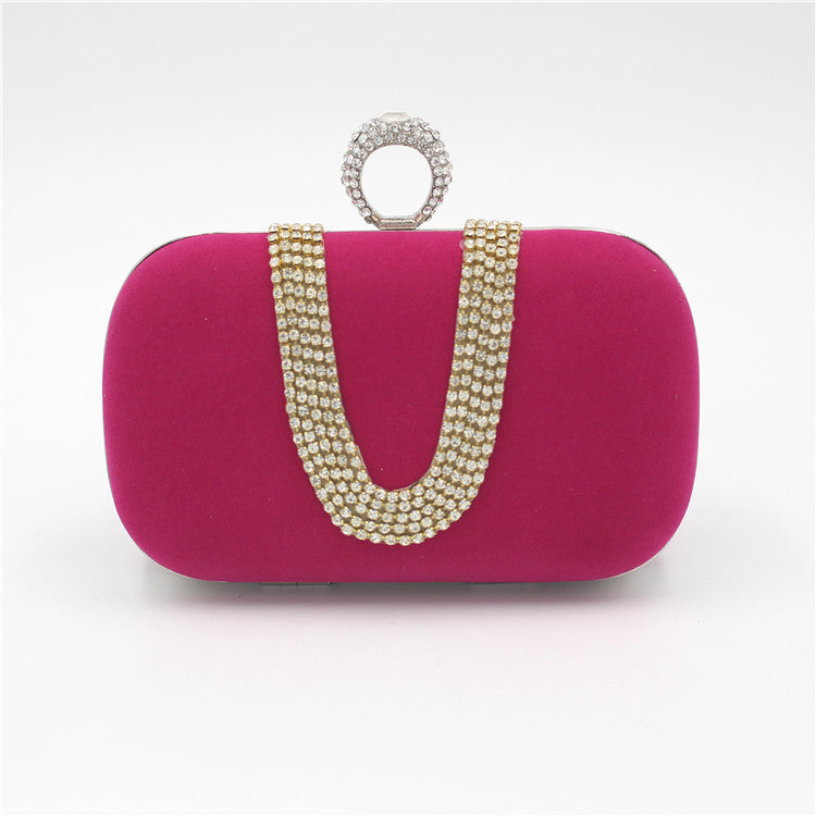 Diamond Evening Bag Velvet Clutch Bridal Dress Bag Ladies Evening Bag