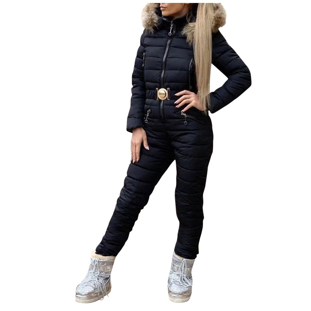 Ladies cotton one-piece ski jumpsuit suit