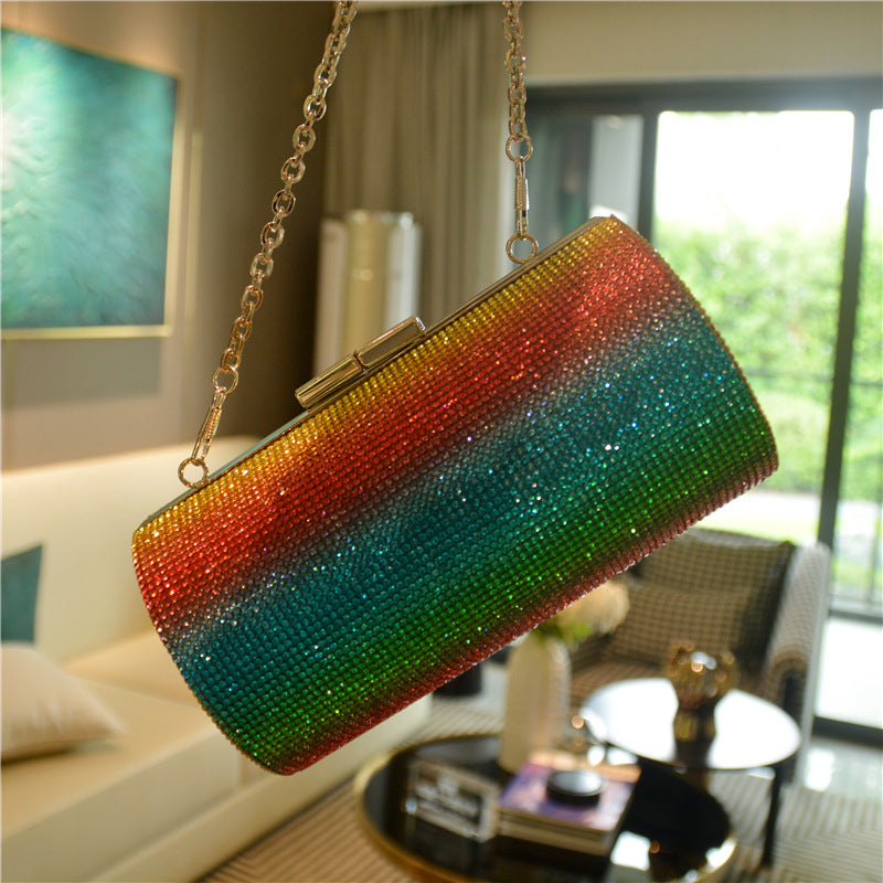 Rainbow Rhinestone Purse Evening Bag