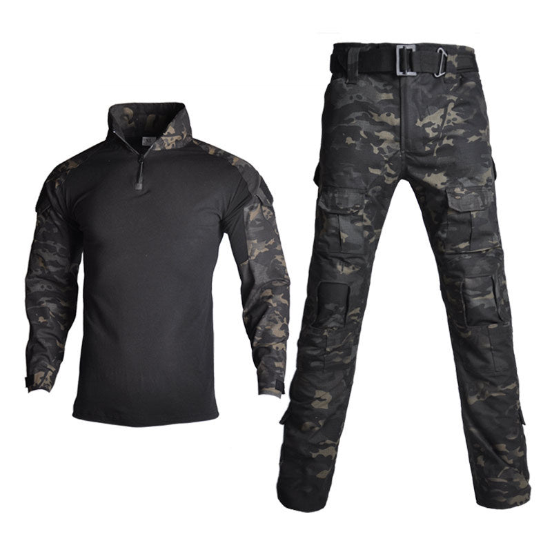 Airsoft Tactical Combat Gen3 G3 Camouflage Shirt Pant Special Force BDU Uniform - Black python pattern camouflage frog suit tactical suit combat Track & Field - Free Uk delivery: link in bio