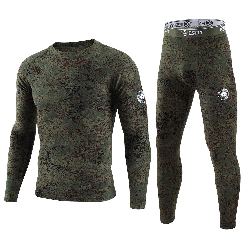 ESDY Men's Exercise Camouflage Dralon Thermal Underwear underpants undershirt body-warmers Suit