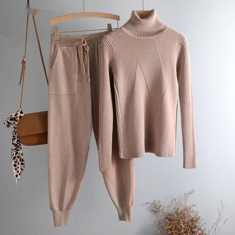 Sweater Casual Suit Pants Female Autumn And Winter Thick Thermal Knitting