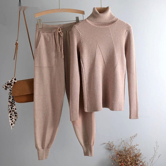 Sweater Casual Suit Pants Female Autumn And Winter Thick Thermal Knitting