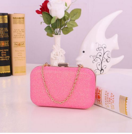 Women Evening bag - party Handbag Evening Clutch Bags - bags For Party New Women Chain Shoulder Bag Ladies Fashion Gold Clutch Box Bag Women Messenger bag - Christmas party bag - shiny silk clutch- Sale - Christmas gift