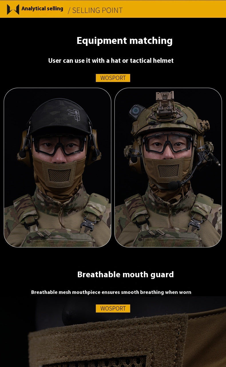 WoSporT Knight Camouflage Headgear breathable mouth gear