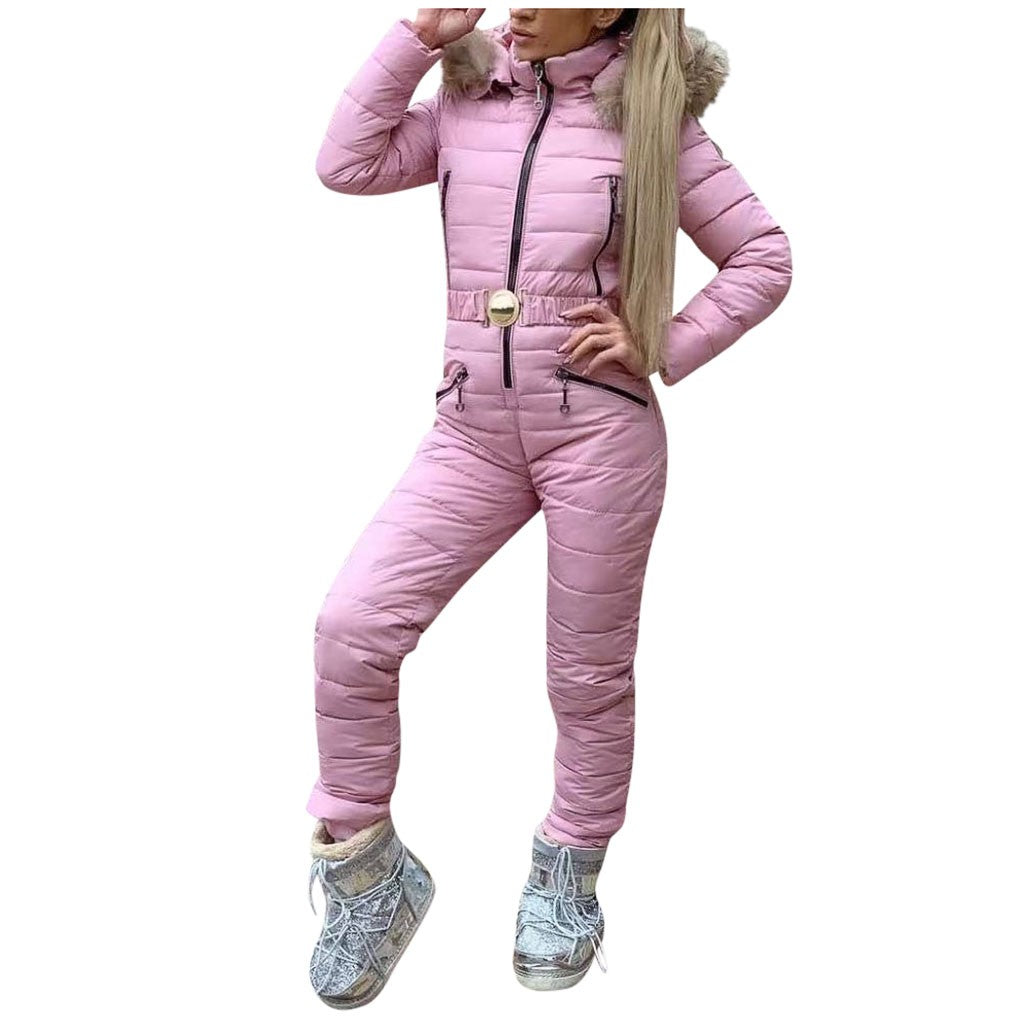 Ladies cotton one-piece ski jumpsuit suit