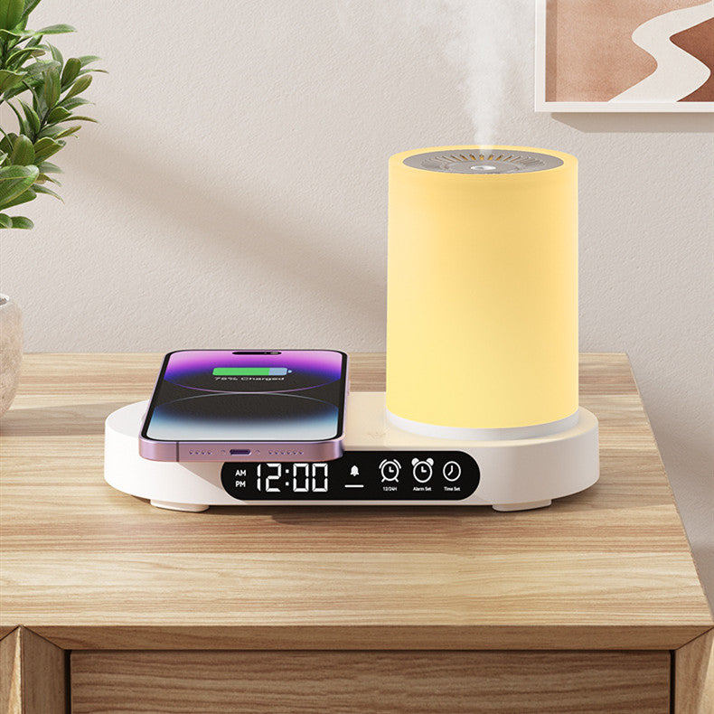 Latest 2024 New Night Light Aromatherapy Essential Oil Diffusers with WIRELESS CHARGING STSTEM LED Lights -Micro Humidifier Desk Fountain Bedside Sleeping Relaxing Mood - USB Desktop Colorful Home Smart Aroma Diffuser Heavy Fog - Trending Humidifier