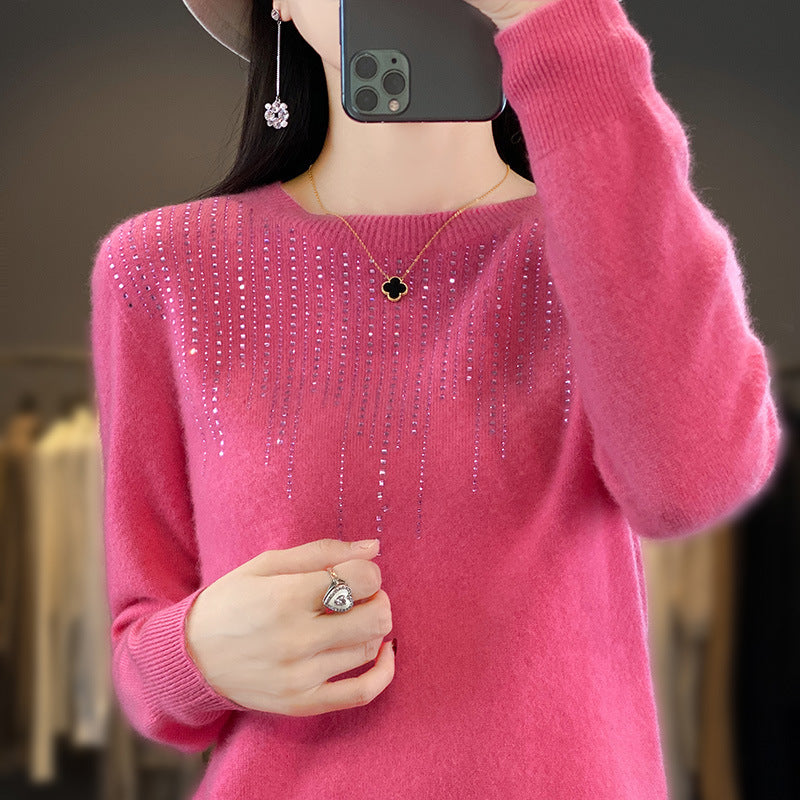 Stunning ❤️ Women Fashion Merino Wool rhinestones Cardigan Sweater Cashmere Knitted Jumper Dress TOP shirt - Best Christmas gift