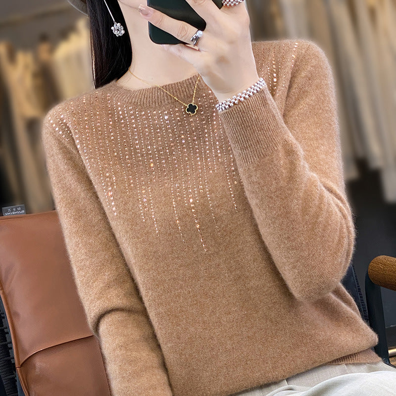 Stunning ❤️ Women Fashion Merino Wool rhinestones Cardigan Sweater Cashmere Knitted Jumper Dress TOP shirt - Best Christmas gift