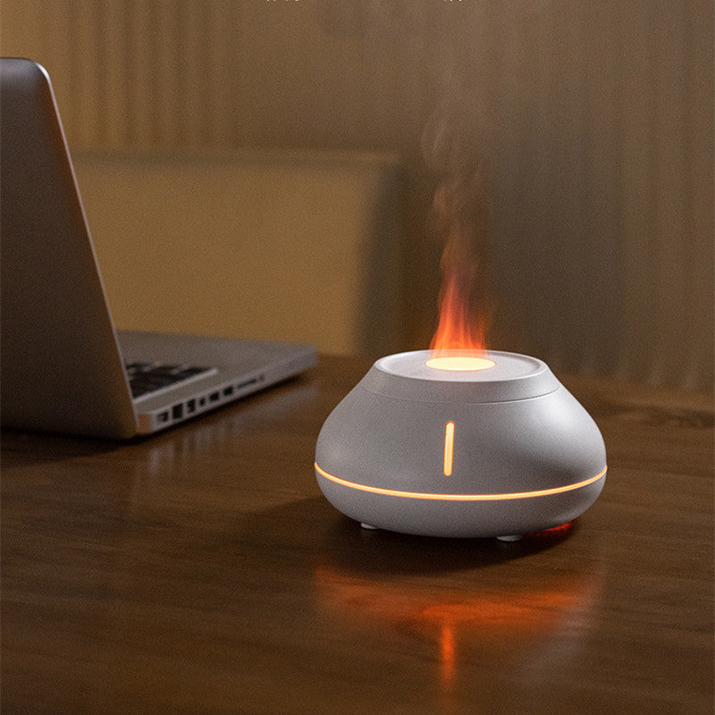 NEW JUST ARRIVED & SELLING FAST - Electronic Essential oil Diffuser- Best Humidifier with Colourful Simulation Flame - Aroma Diffuser - Aromatherapy- Night light - LED -Desktop Creativity Humidifier For Home , Office , Yoga , Library bedroom garden Room.