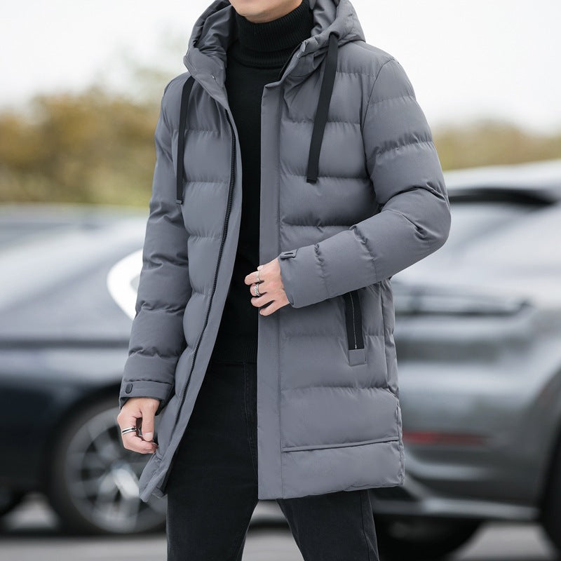 Men’s Trending Fashion Long Hooded Jacket - Mountaineers wear - cosy warm Mens Winter Warm Windproof Coat Fashion Solid Colour Winter Snow Outdoor clothes - Christmas sale