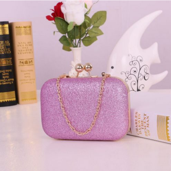 Women Evening bag - party Handbag Evening Clutch Bags - bags For Party New Women Chain Shoulder Bag Ladies Fashion Gold Clutch Box Bag Women Messenger bag - Christmas party bag - shiny silk clutch- Sale - Christmas gift