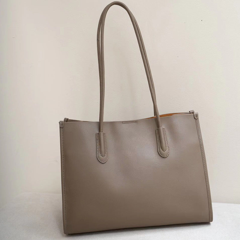 Genuine Leather Bag Women's Tote Bag Commuter Shoulder Bag Large Capacity Large Bag