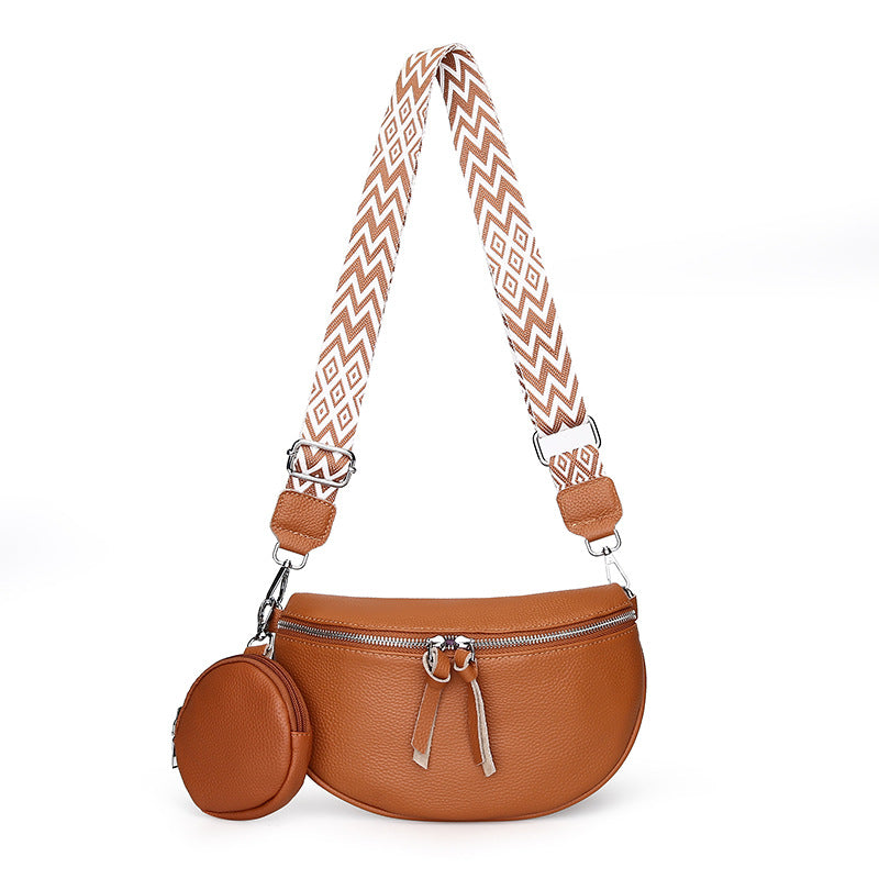 Women's Foreign Trade Genuine Leather New Fashion Ches Shoulder Crossbody Cowhide Bag