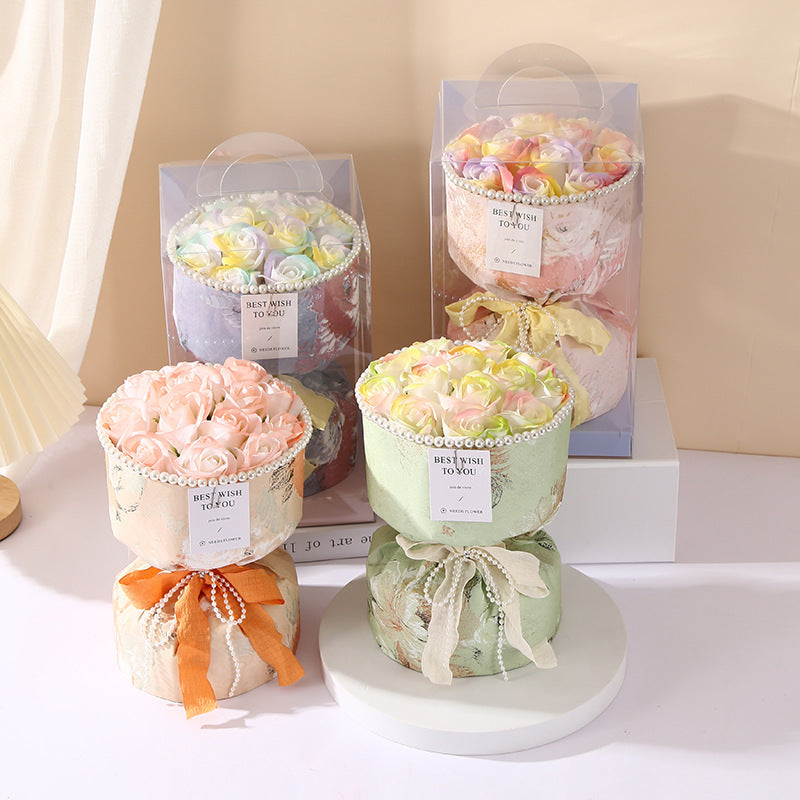 Hot selling - premium Collections Handcrafted Pretty Soap Rose Flowers Bouquet - Finished Product - Best Gift for any occasion