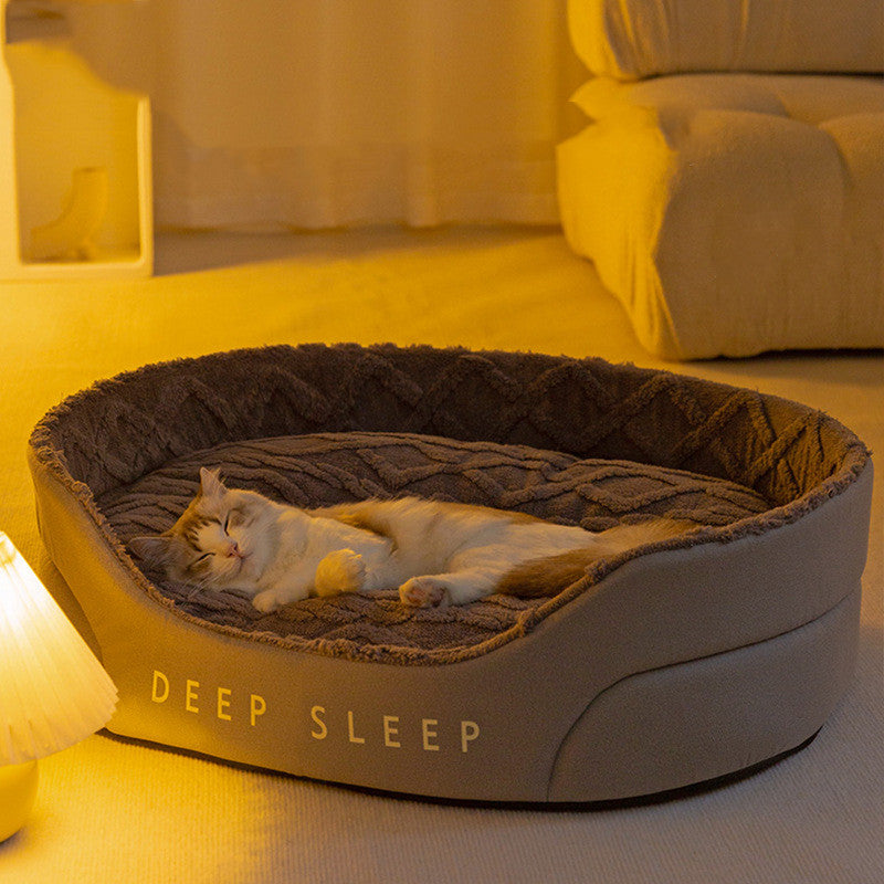 Trending Now ⭐️⭐️⭐️⭐️⭐️ Pets Comfy VELVET Bed / Nest with Cushion - Warm Thick Quality Sponge bed - Dog bed - Cat Bed - Nest Small Removable And Washable - Deep sleep Quality pets bedding set -Bed with mattress - Pets supplies - S/M/L/XL - Pets Food -Free