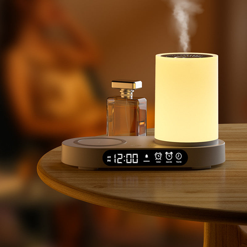 Latest 2024 New Night Light Aromatherapy Essential Oil Diffusers with WIRELESS CHARGING STSTEM LED Lights -Micro Humidifier Desk Fountain Bedside Sleeping Relaxing Mood - USB Desktop Colorful Home Smart Aroma Diffuser Heavy Fog - Trending Humidifier