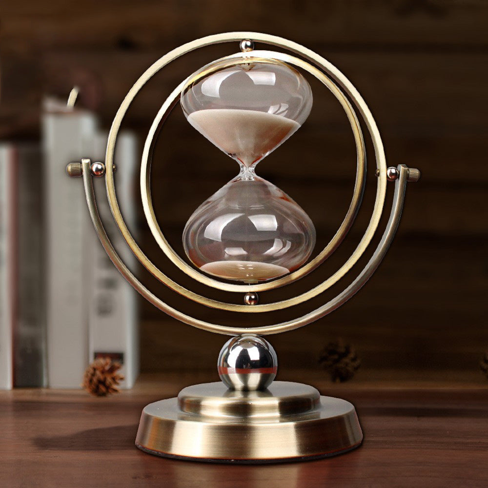 Time Sand Clock Timer 30 Minutes Creative Metal Ornaments Birthday Gift European Style Living Room Decoration Hourglass