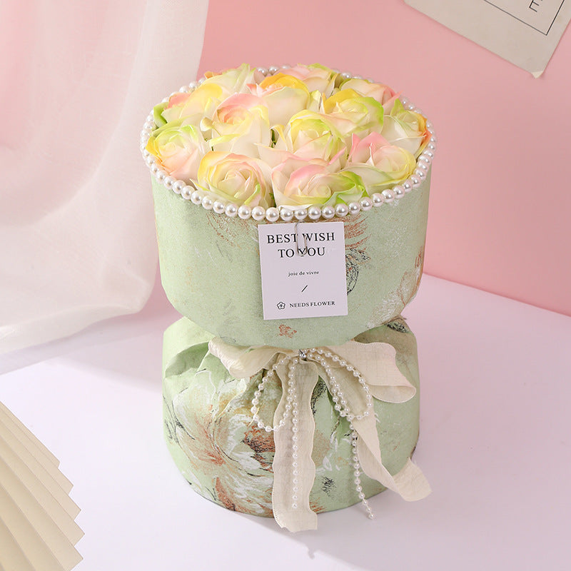 Hot selling - premium Collections Handcrafted Pretty Soap Rose Flowers Bouquet - Finished Product - Best Gift for any occasion