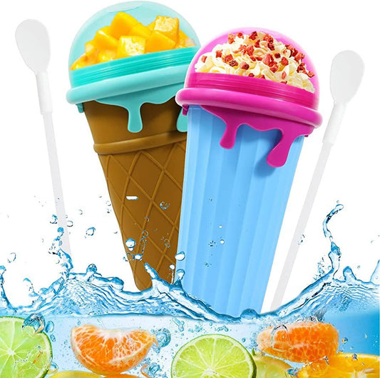 500ml Large Capacity Slushy Cup Summer Squeeze Homemade Juice Water Bottle Quick-Frozen Smoothie Sand Cup Pinch Fast Cooling Magic Ice Cream Slushy Maker Beker Kitchen Gadgets - TRENDING