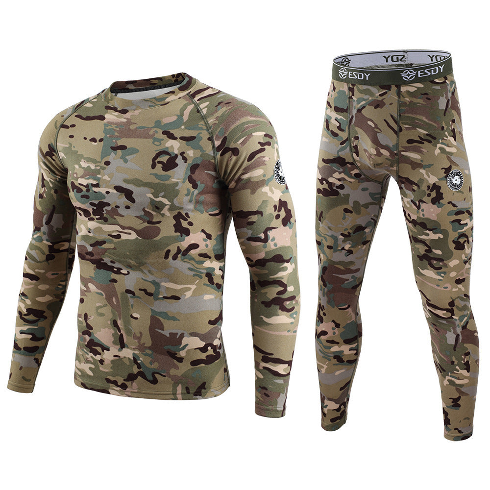 ESDY Men's Exercise Camouflage Dralon Thermal Underwear underpants undershirt body-warmers Suit