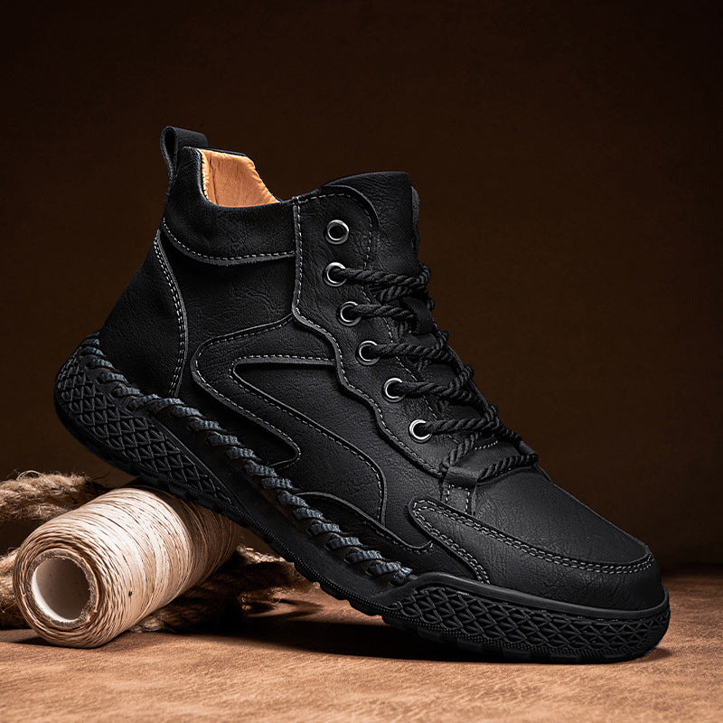 Winter Plush Insulated High Top Leather Shoes