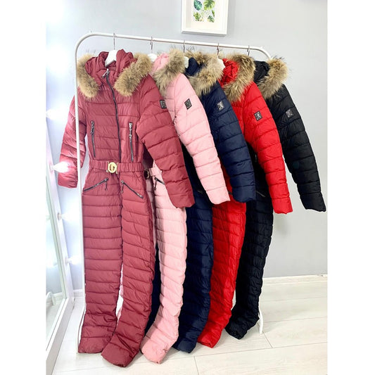 Ladies cotton one-piece ski jumpsuit suit