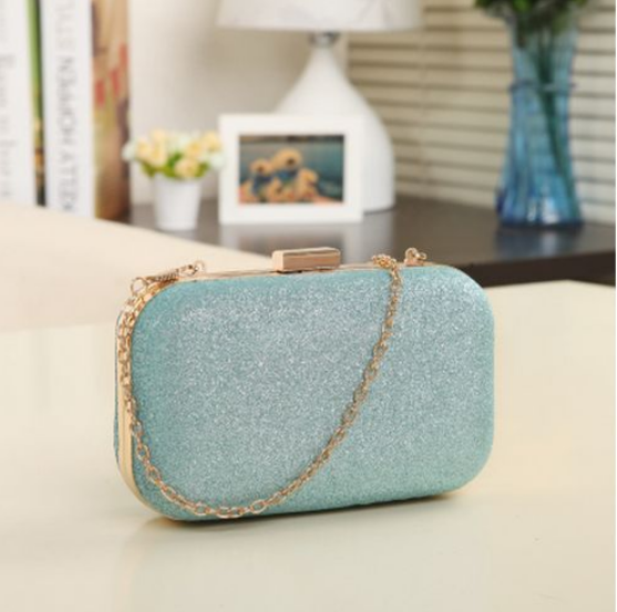 Women Evening bag - party Handbag Evening Clutch Bags - bags For Party New Women Chain Shoulder Bag Ladies Fashion Gold Clutch Box Bag Women Messenger bag - Christmas party bag - shiny silk clutch- Sale - Christmas gift