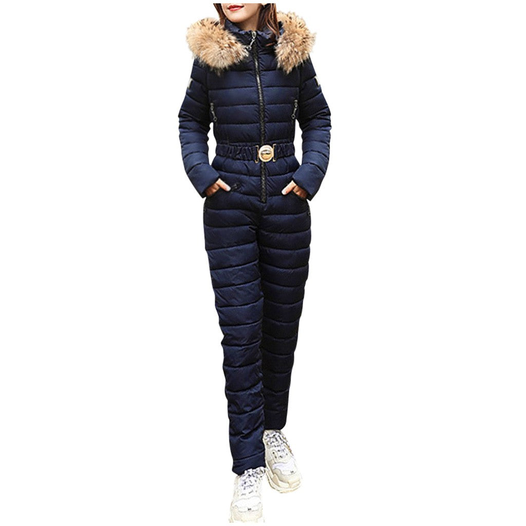 Ladies cotton one-piece ski jumpsuit suit