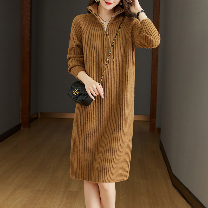 CHRISTMAS SALE 🌈 Women's Bedford Cord Sweater Dress Stand Collar Zipper Autumn & Winter Turtleneck Loose Knitted Sweater Dress- Free size / Free UK delivery : https://www.ebay.co.uk/itm/315526661610?mkcid=16&mkevt=1&mkrid=711-127632-2357-0&ssspo=WglvGyRx