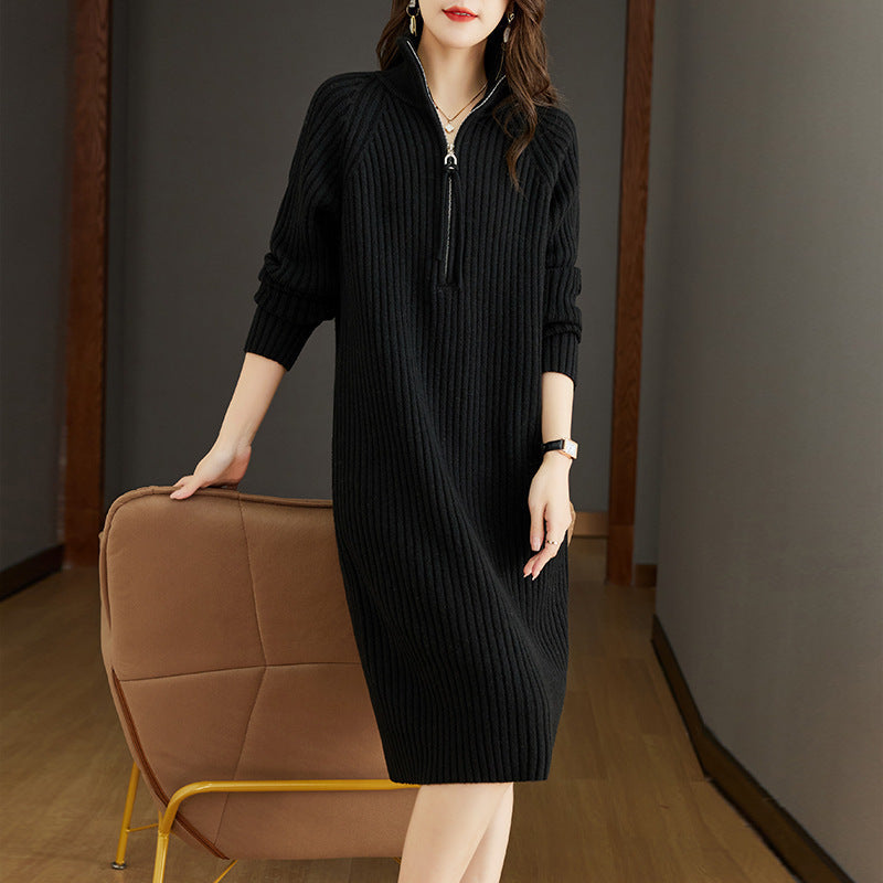 CHRISTMAS SALE 🌈 Women's Bedford Cord Sweater Dress Stand Collar Zipper Autumn & Winter Turtleneck Loose Knitted Sweater Dress- Free size / Free UK delivery : https://www.ebay.co.uk/itm/315526661610?mkcid=16&mkevt=1&mkrid=711-127632-2357-0&ssspo=WglvGyRx