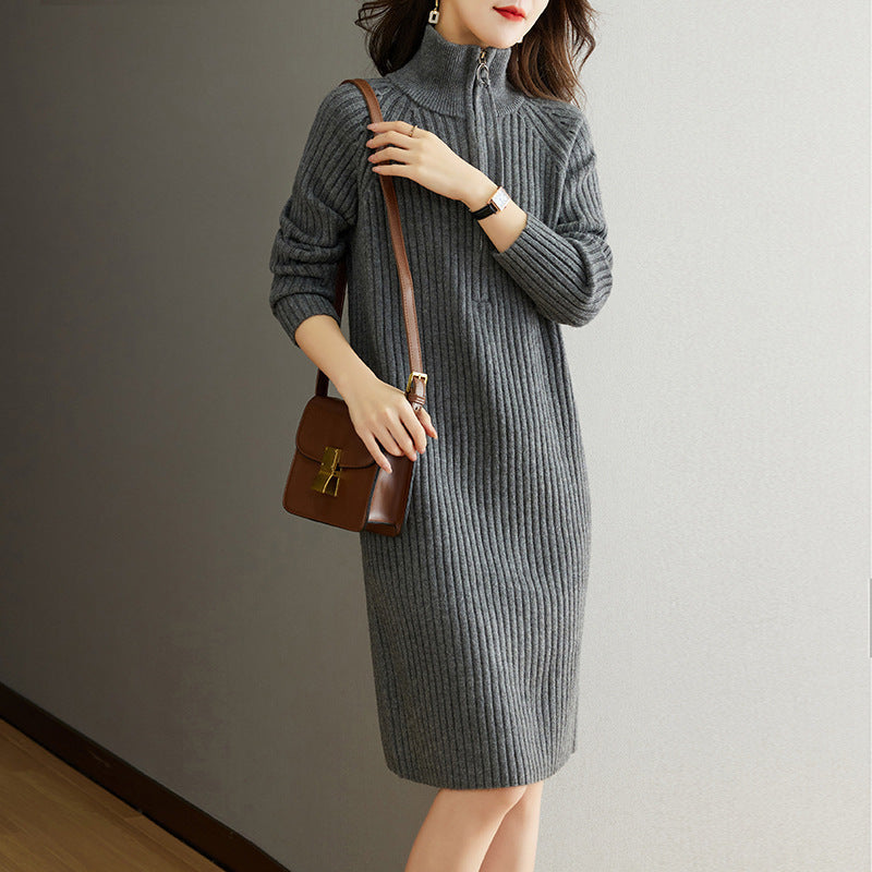 CHRISTMAS SALE 🌈 Women's Bedford Cord Sweater Dress Stand Collar Zipper Autumn & Winter Turtleneck Loose Knitted Sweater Dress- Free size / Free UK delivery : https://www.ebay.co.uk/itm/315526661610?mkcid=16&mkevt=1&mkrid=711-127632-2357-0&ssspo=WglvGyRx