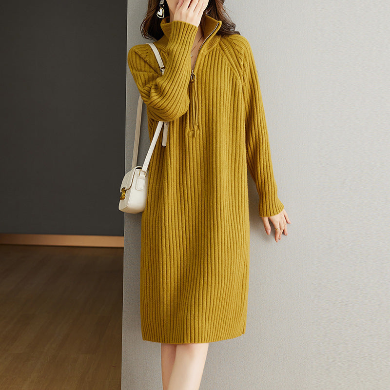 CHRISTMAS SALE 🌈 Women's Bedford Cord Sweater Dress Stand Collar Zipper Autumn & Winter Turtleneck Loose Knitted Sweater Dress- Free size / Free UK delivery : https://www.ebay.co.uk/itm/315526661610?mkcid=16&mkevt=1&mkrid=711-127632-2357-0&ssspo=WglvGyRx