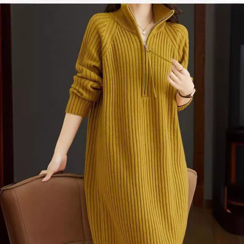 CHRISTMAS SALE 🌈 Women's Bedford Cord Sweater Dress Stand Collar Zipper Autumn & Winter Turtleneck Loose Knitted Sweater Dress- Free size / Free UK delivery : https://www.ebay.co.uk/itm/315526661610?mkcid=16&mkevt=1&mkrid=711-127632-2357-0&ssspo=WglvGyRx