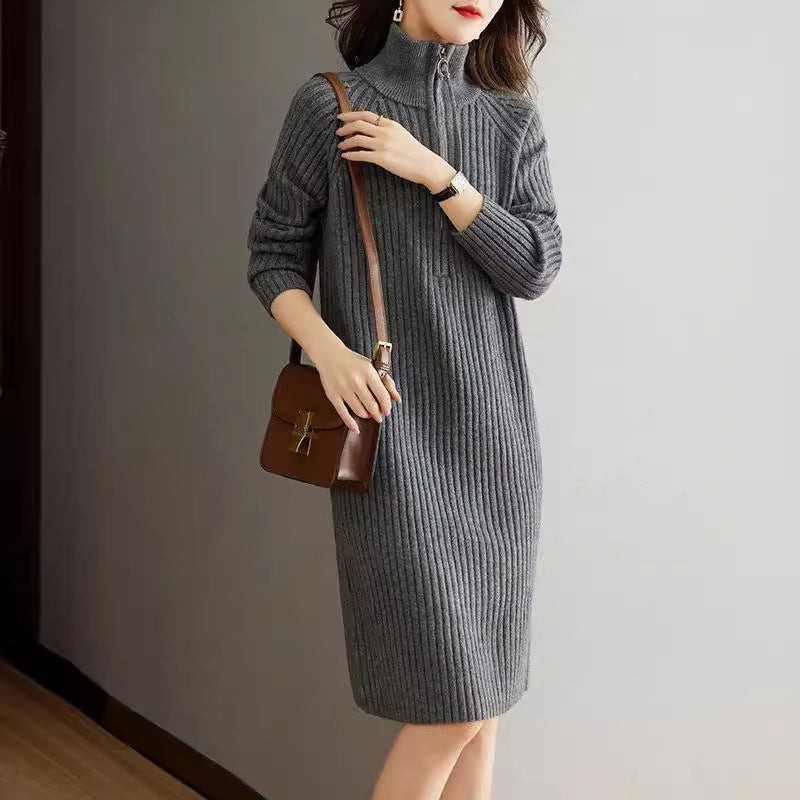 CHRISTMAS SALE 🌈 Women's Bedford Cord Sweater Dress Stand Collar Zipper Autumn & Winter Turtleneck Loose Knitted Sweater Dress- Free size / Free UK delivery : https://www.ebay.co.uk/itm/315526661610?mkcid=16&mkevt=1&mkrid=711-127632-2357-0&ssspo=WglvGyRx