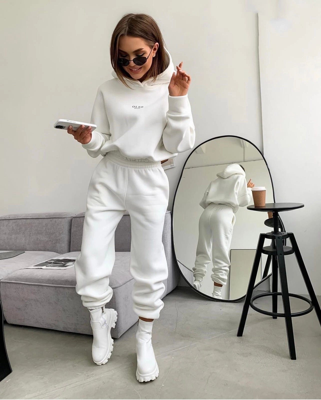 Trending Women's GIRLS , Teens Knitted Fleece Casual Suit Two-piece Set - women’s winter Tracksuit set - hoodie with trouser - Christmas Gift - Best gift ideas for her