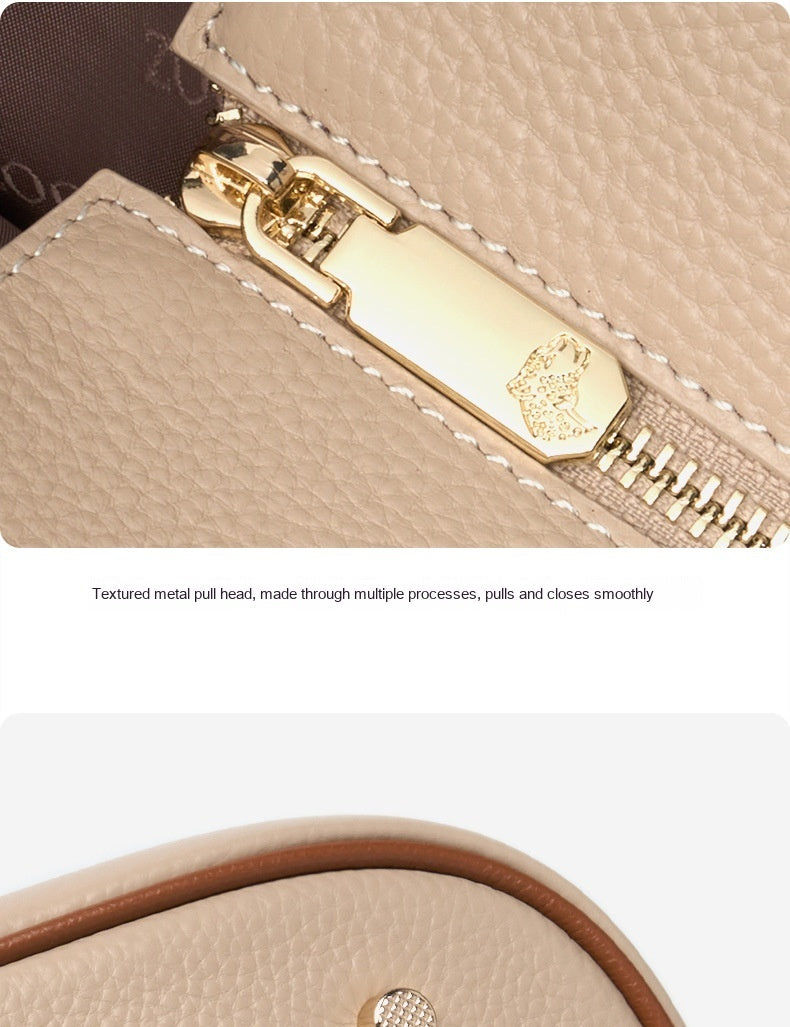 High-grade Genuine Leather Women's Bag Simple Texture Large Capacity