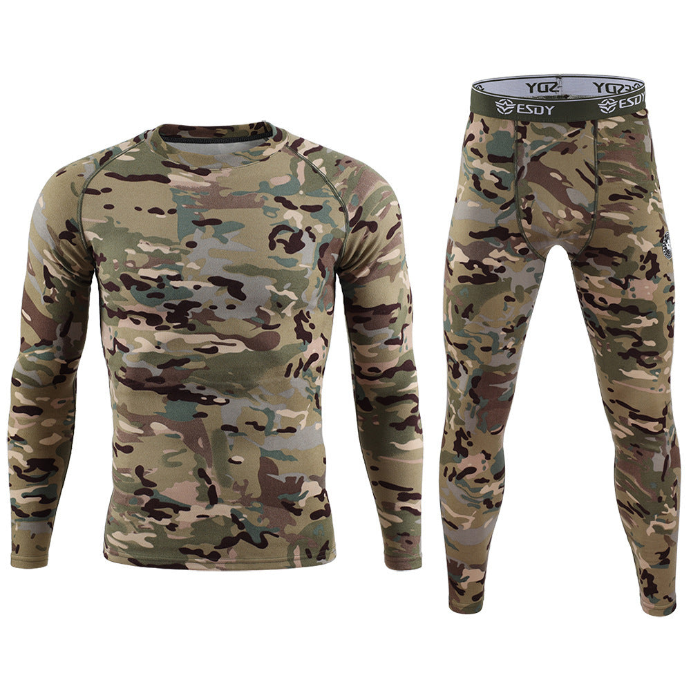 ESDY Men's Exercise Camouflage Dralon Thermal Underwear underpants undershirt body-warmers Suit