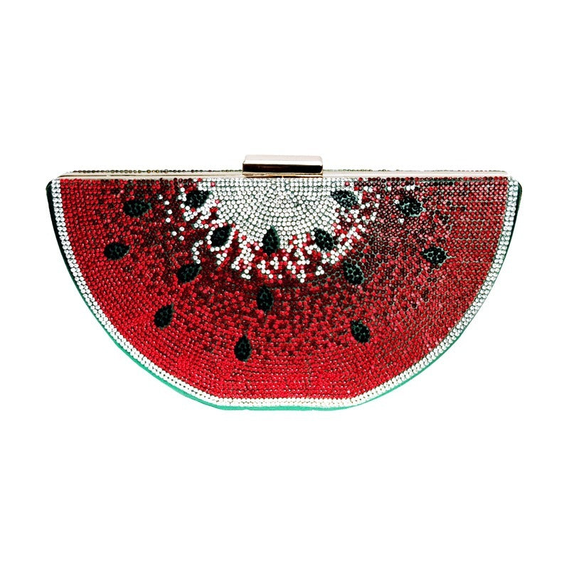 Women’s WATERMELON 🍉 Rhinestone Crystals Cocktail Xmas Evening Bag Purse Clutch - Dinner Ladies Handbag Diamond Clutch bag party Dress Evening Bag Handbag purse - free Uk delivery