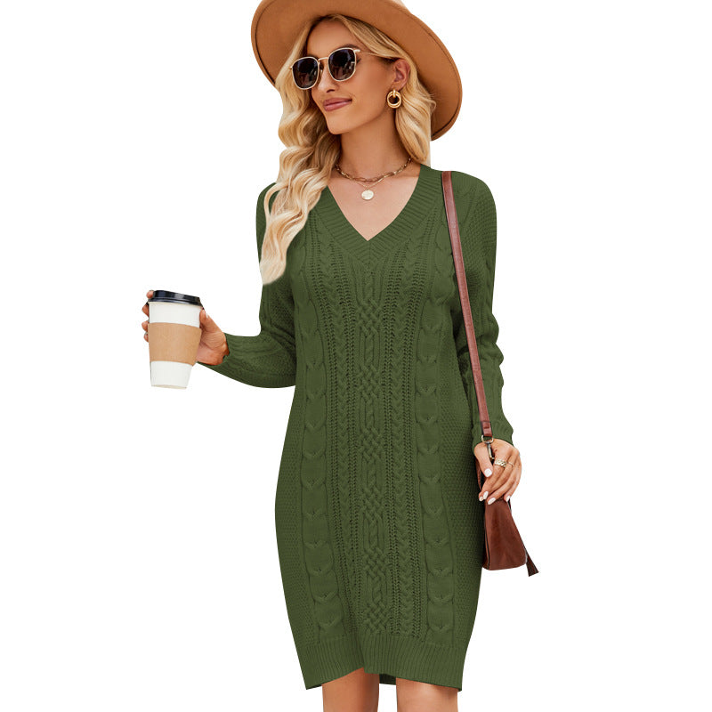 🔥Women’s Cable Knitted Cardigan Ladies Jumper Dress - Long Midi Winter Top Xmas - Long sleeves Twisted Knitted knee length midi Dress - best Christmas gift for her - Christmas special