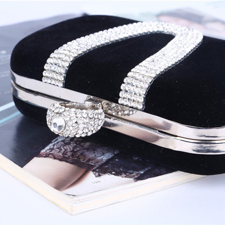 Diamond Evening Bag Velvet Clutch Bridal Dress Bag Ladies Evening Bag